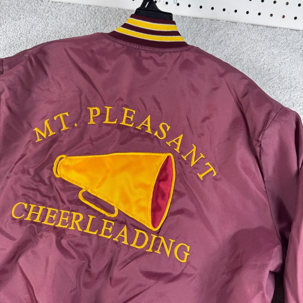 Mt Pleasant Panthers Iowa Cheerleading Holloway Varsity Jacket Women L Vtg USA